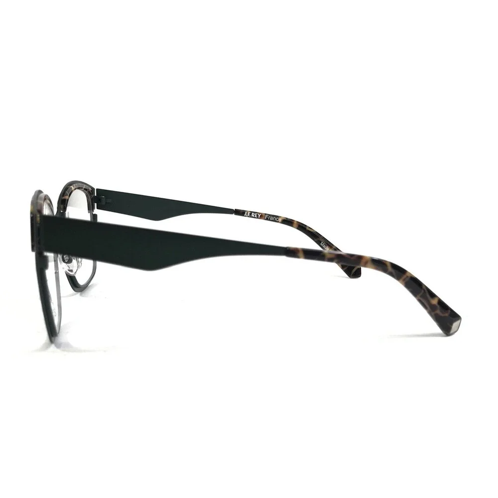 J. F. Rey Petite Eyeglasses Frames PM096 9247 Green Leopard Print 48-21-140